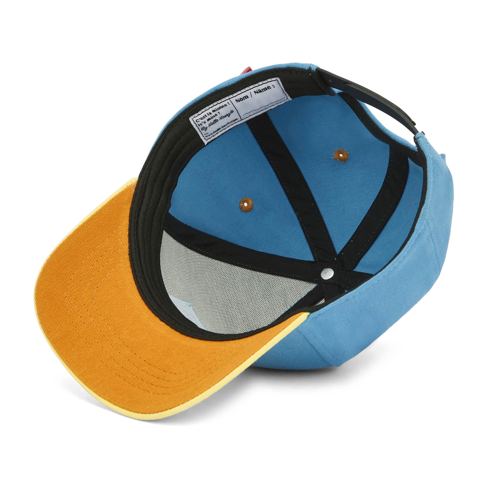 Pet blauw gele klep zwart binnenste Hello Hossy