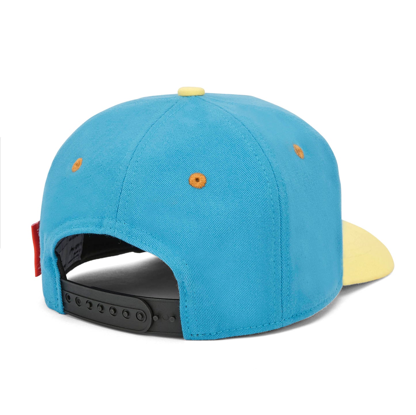 Kinderpet blauw geel gebogen vizier verstelbaar Hello Hossy