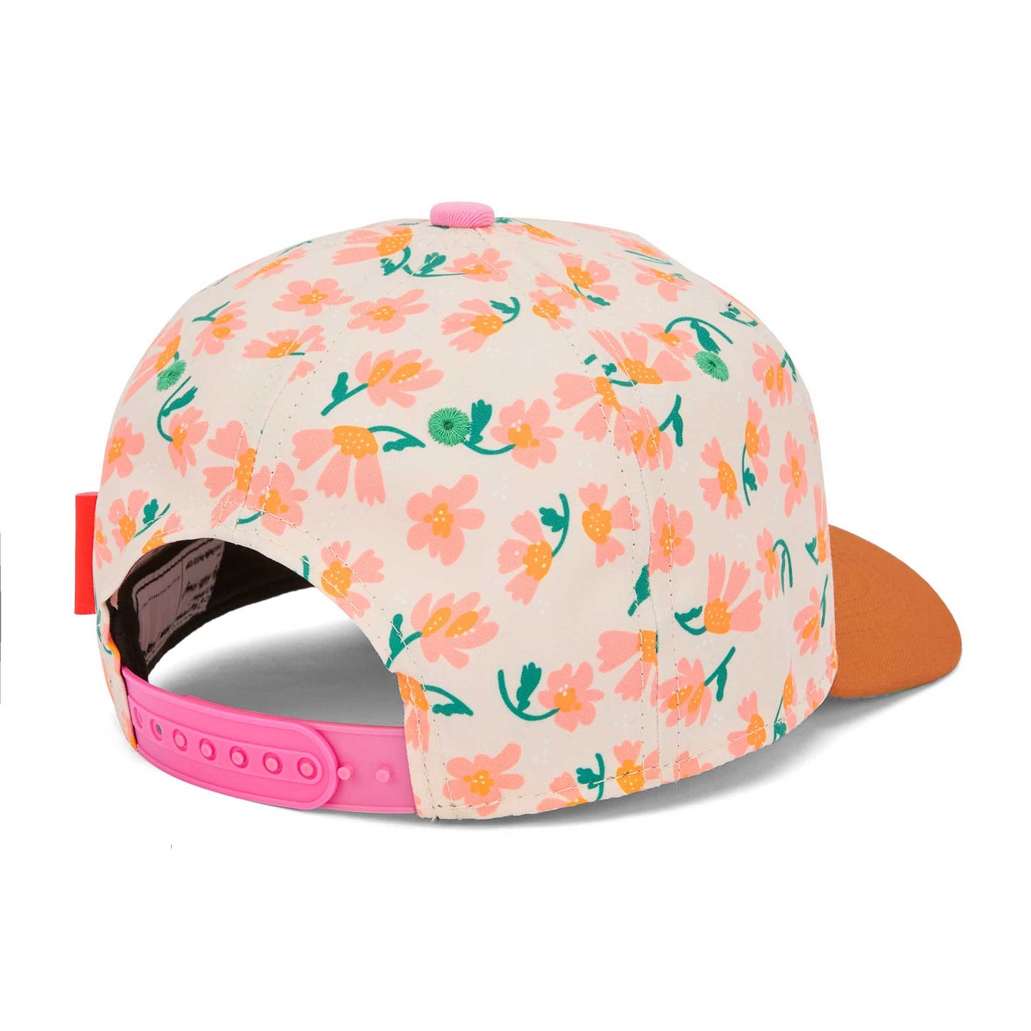 Kinderpet crème met gekleurde bloemen detail achtersluiting Hello Hossy