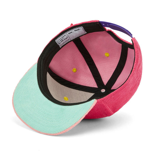 Casquette velours rose Sweet Pitaya pour enfant – détail visière