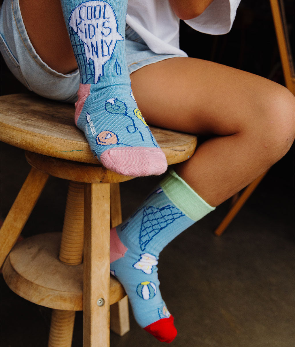 Chaussettes Enfants Blue Cream, coton biologique, accessoire coloré, cadeau enfant, dès 1 an, Cool Kids Only !