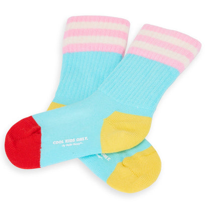 Chaussettes Enfants Mini Azur, coton biologique, accessoire coloré, cadeau enfant, dès 1 an, Cool Kids Only !