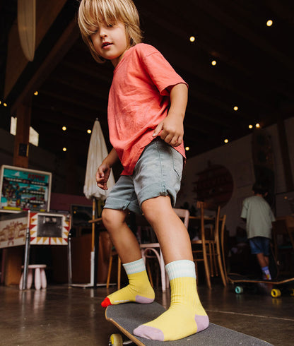 Chaussettes Enfants Mini Sunshine, coton biologique, accessoire coloré, cadeau enfant, dès 1 an, Cool Kids Only !