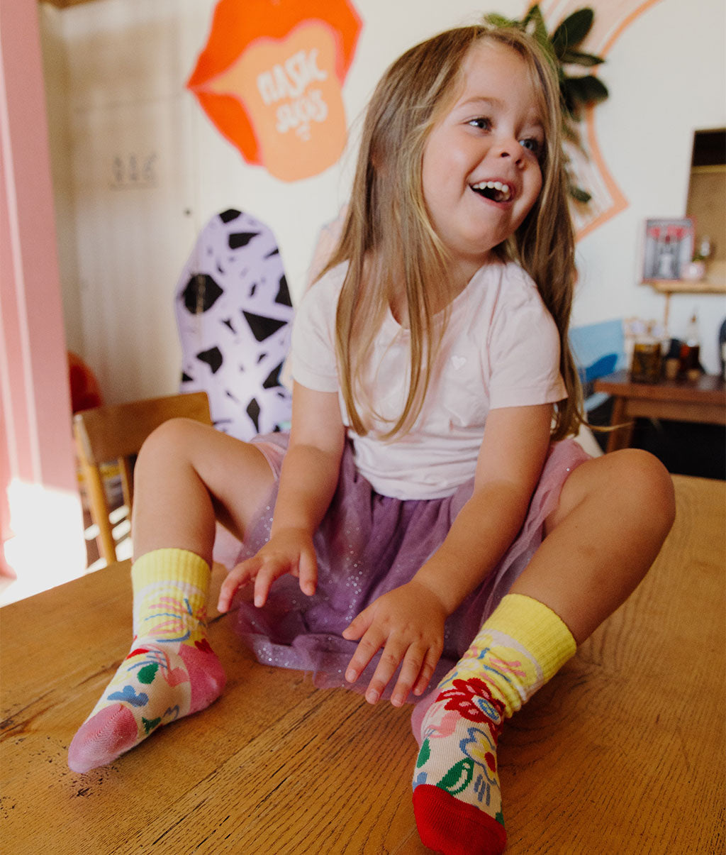 Chaussettes Enfants Garden Party, coton biologique, accessoire coloré, cadeau enfant, dès 1 an, Cool Kids Only !