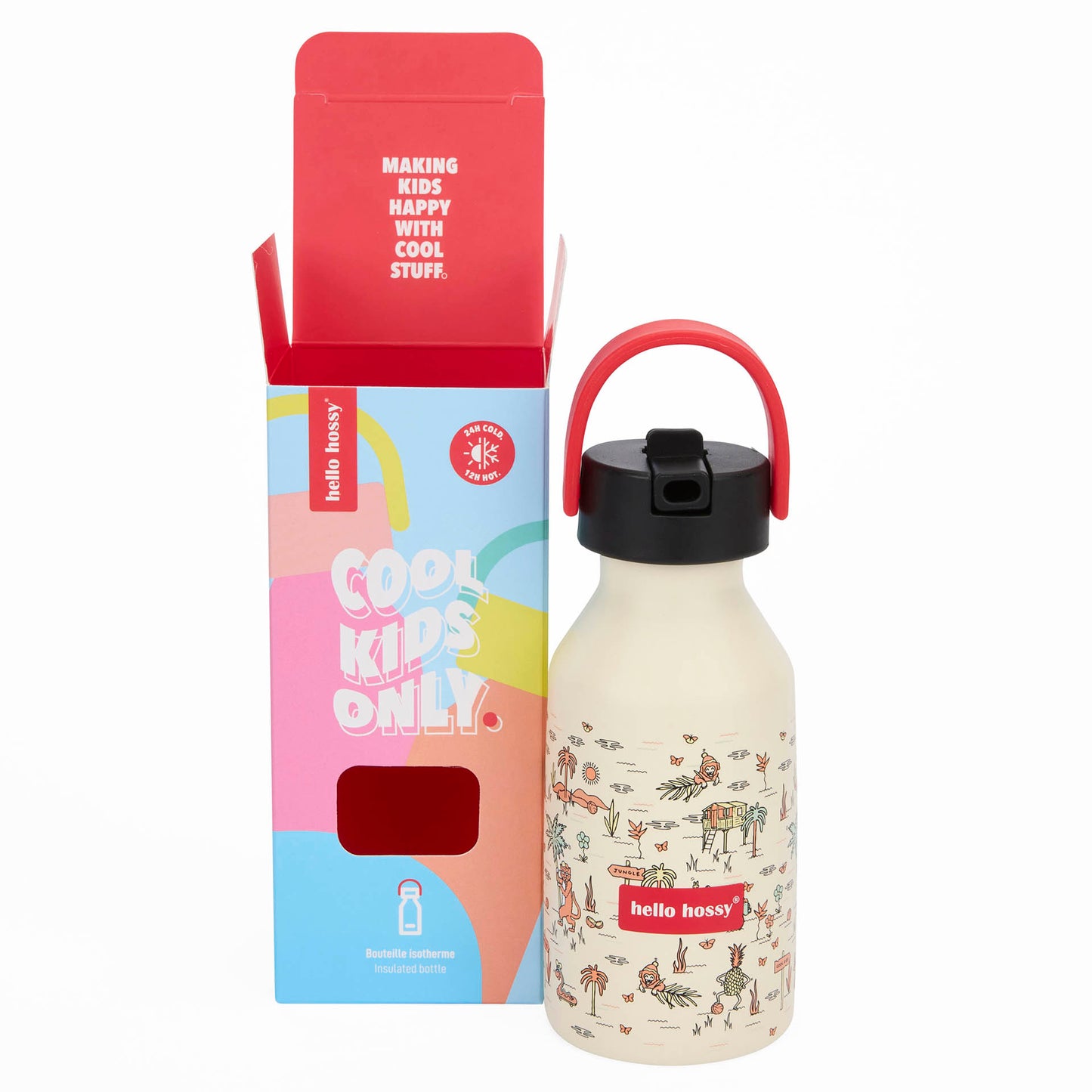 Gourde Enfants Jungly : Isotherme, 350ml, adaptée aux enfants, Cool Kids Only !