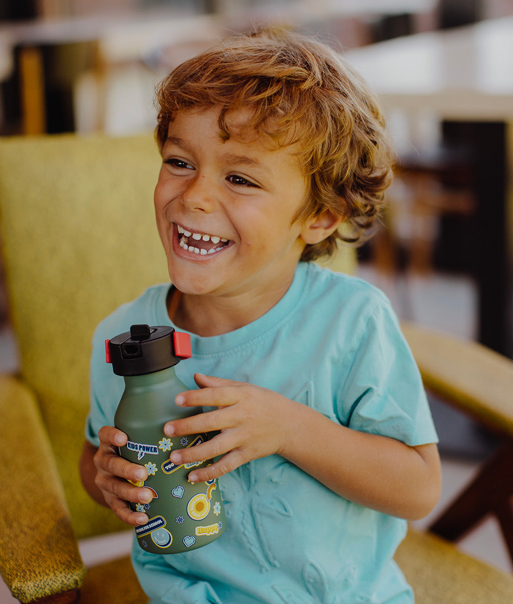 Gourde Enfants Smiley : Isotherme, 350ml, adaptée aux enfants, Cool Kids Only !