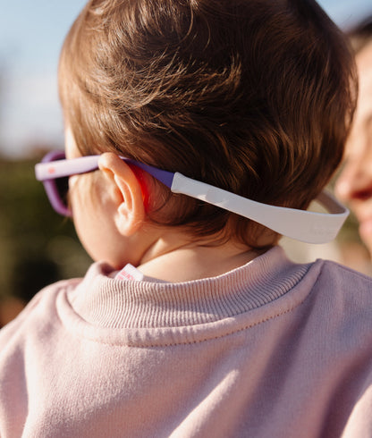 Zonnebrillen voor kinderen paars met achterste bevestiging Hello Hossy