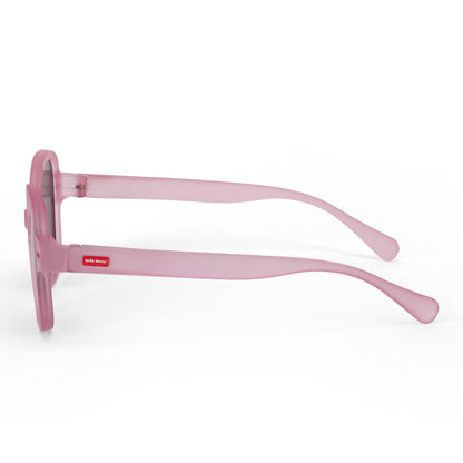 Zonnebrillen kind roze ronde vorm transparant montuur Hello Hossy