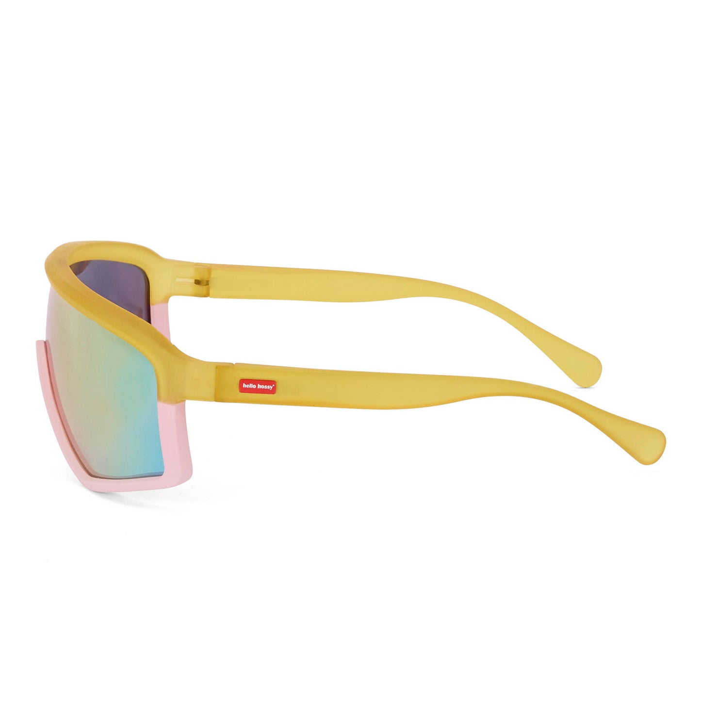 Lunettes de soleil enfant orange rose verres miroir forme sport Hello Hossy