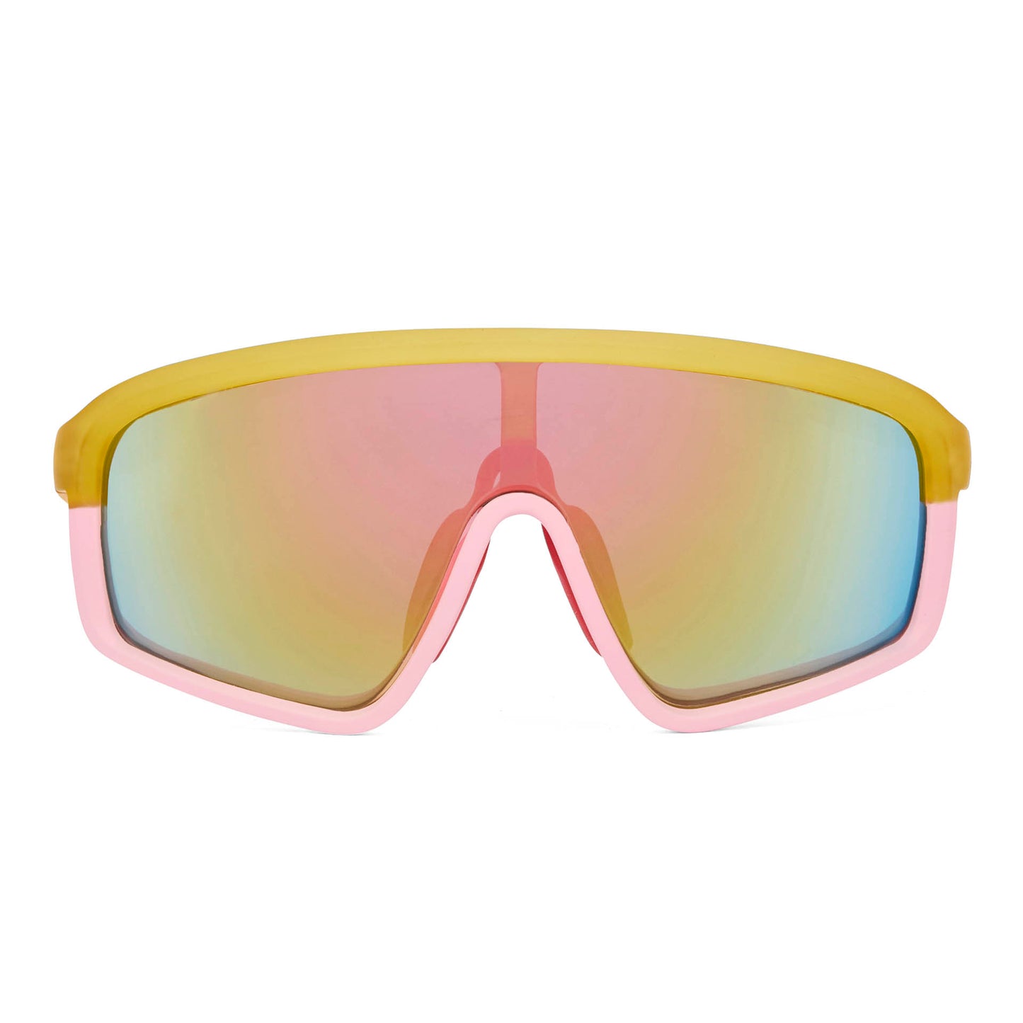 Lunettes de soleil enfant monture orange rose verres miroir Hello Hossy