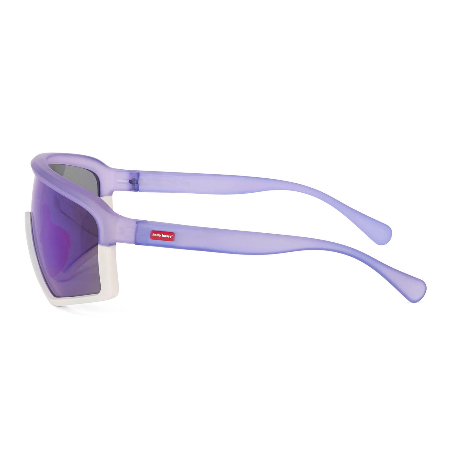 Lunettes de soleil enfant violet blanc forme sport Hello monture mate Hossy