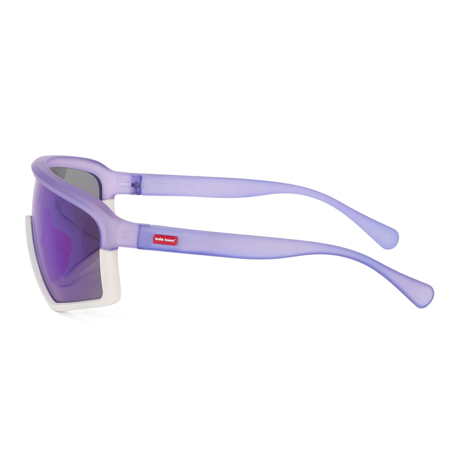 Lunettes de soleil enfant violet blanc forme sport Hello monture mate Hossy