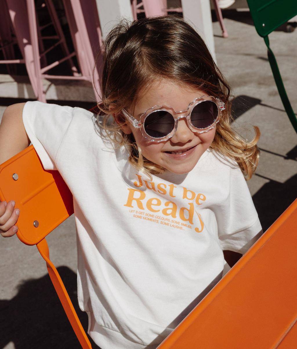 Zonnebrillen voor kinderen wit transparant bloem vorm donkere glazen Hello Hossy