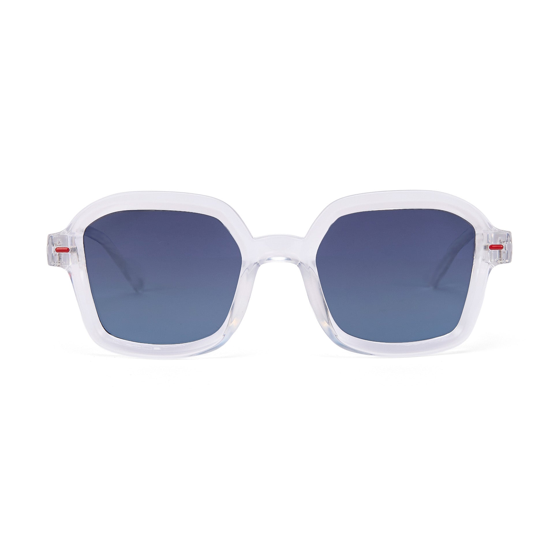 Zonnebrillen kind wit vierkante vorm blauw verloop glazen Hello Hossy