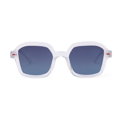 Zonnebrillen kind wit vierkante vorm blauw verloop glazen Hello Hossy