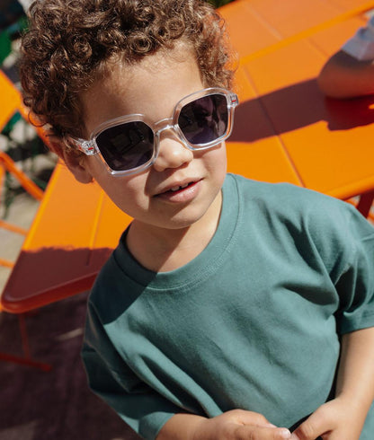 Zonnebrillen voor kinderen wit transparant vierkante vorm Hello Hossy