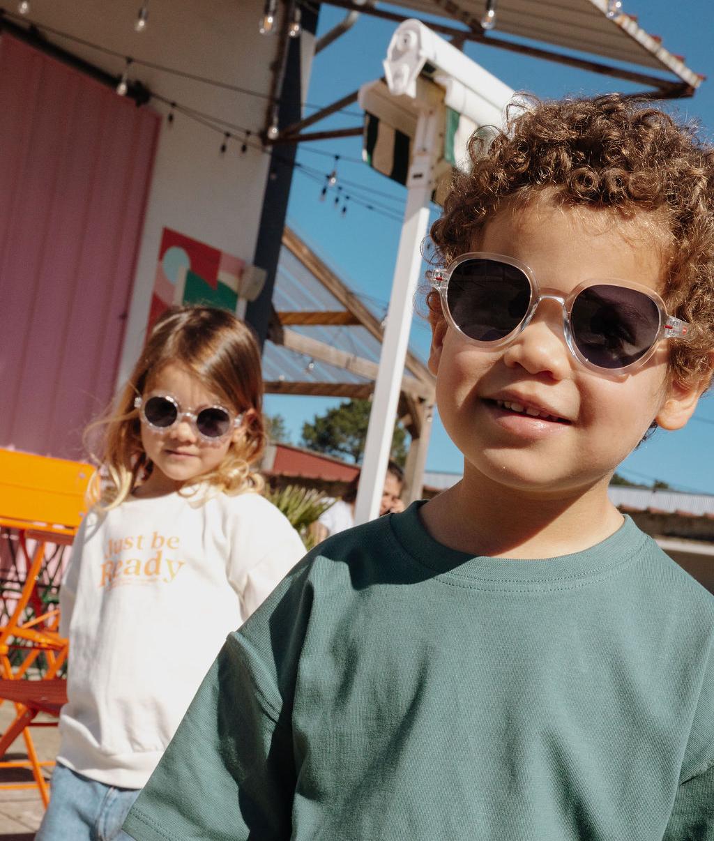 Zonnebrillen voor kinderen wit transparant ronde vorm Hello Hossy