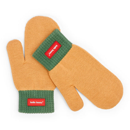 Wanten kind Camel en groen label Hello Hossy Hello Hossy