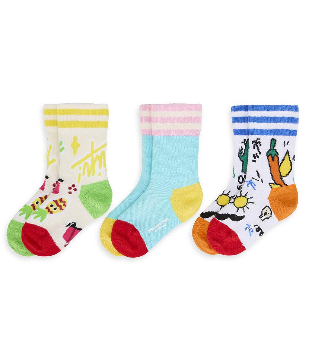 Pack Chaussettes Enfants, coton biologique, accessoire coloré, cadeau enfant, dès 1 an, Cool Kids Only !