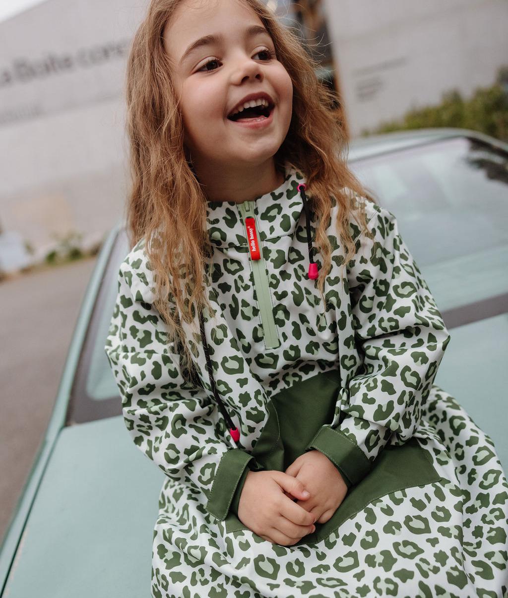 Green Leopard Regenponcho