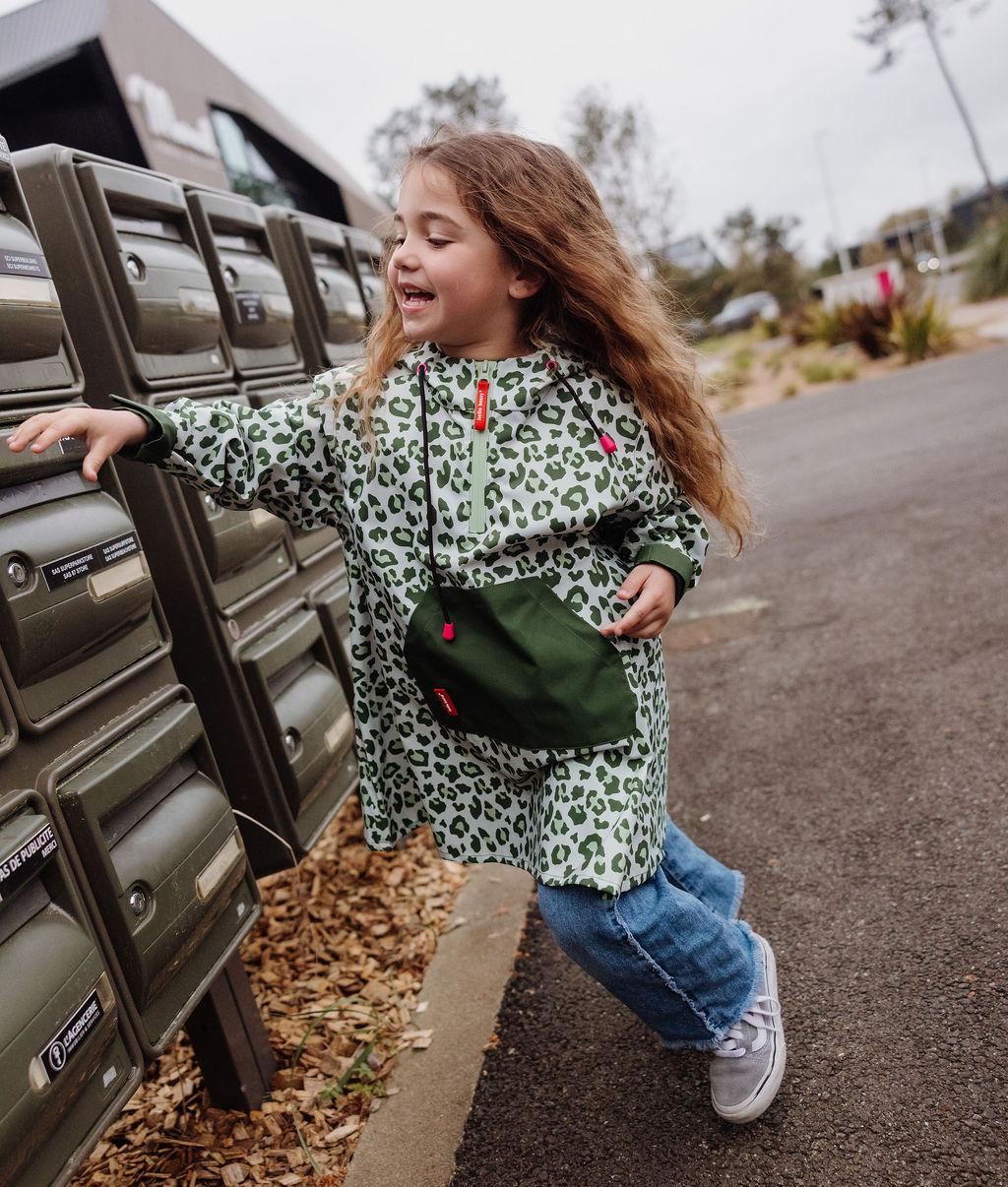 Green Leopard Regenponcho