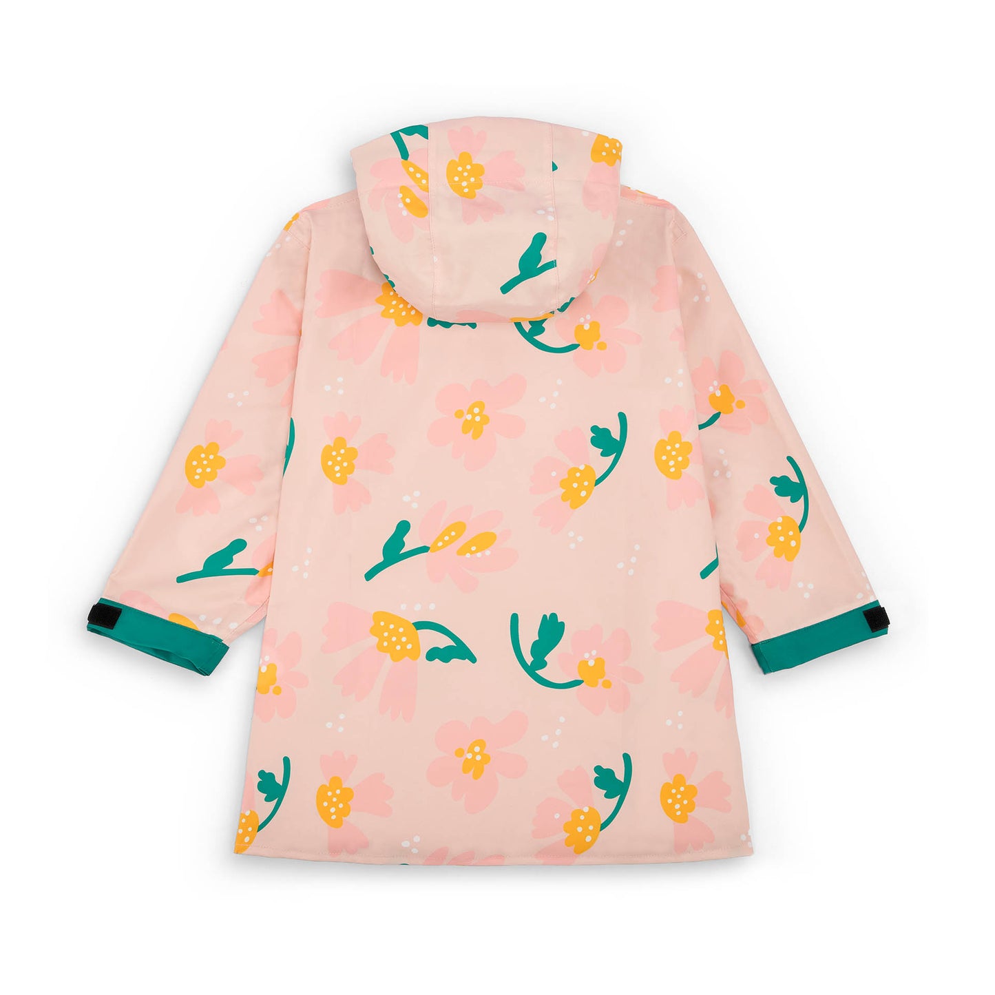 Regenponcho kind roze motief bloemen verstelbare mouwen Hello Hossy