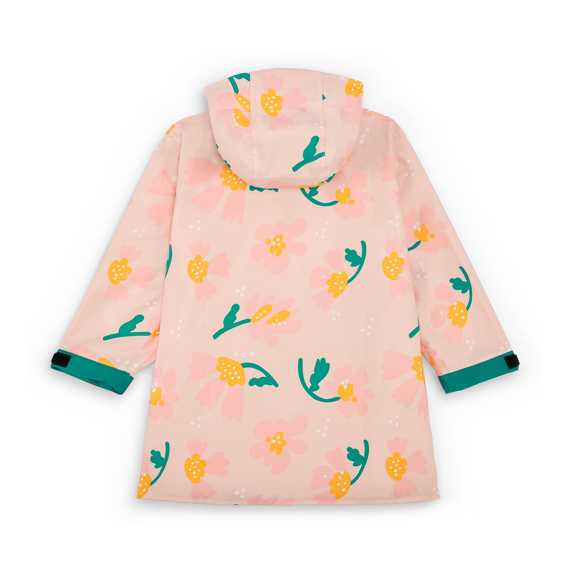 Regenponcho kind roze motief bloemen verstelbare mouwen Hello Hossy