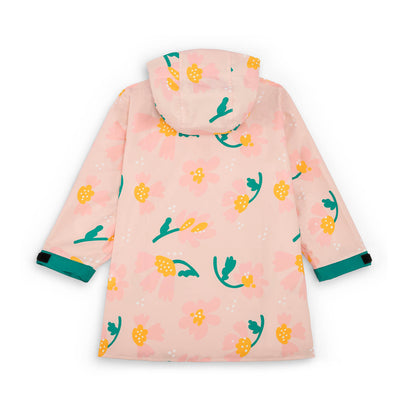 Regenponcho kind roze motief bloemen verstelbare mouwen Hello Hossy
