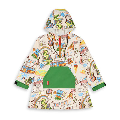 Poncho de Pluie imperméable avec capuche San Francisco pour enfant – vue à plat, de face