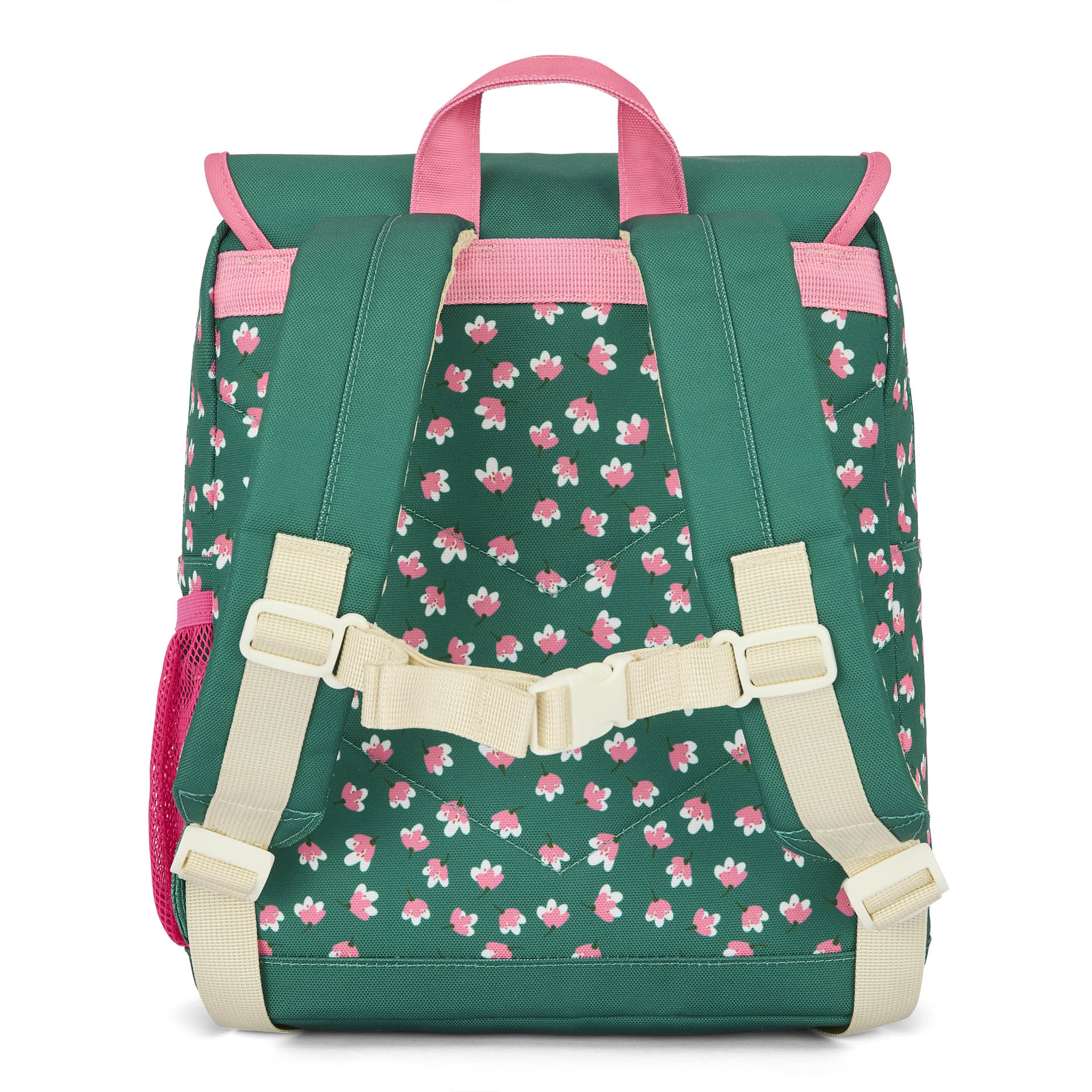 Rugzak kind groen prints roze bloemen verstelbare bandjes Hello Hossy
