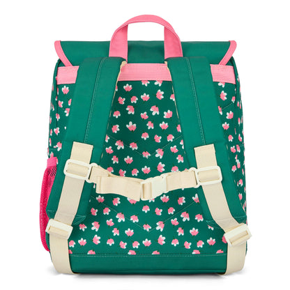 Rugzak kind groen prints roze bloemen verstelbare bandjes Hello Hossy