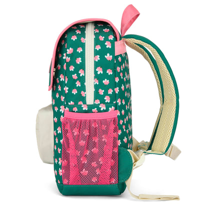 Rugzak kind groen bloemen roze nettas Hello Hossy
