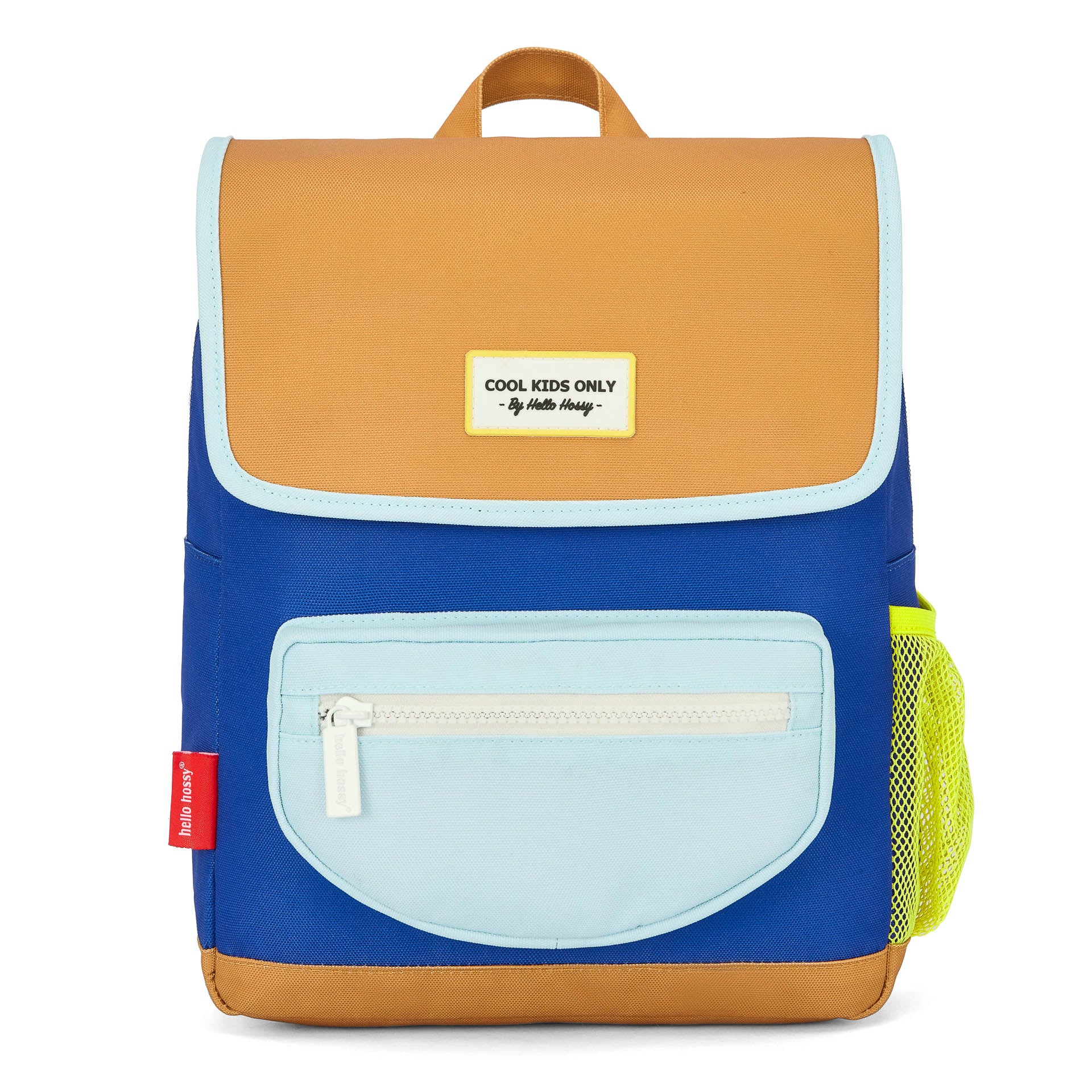 Rugzak kind blauw beschermhoesje rits coque camel Hello Hossy