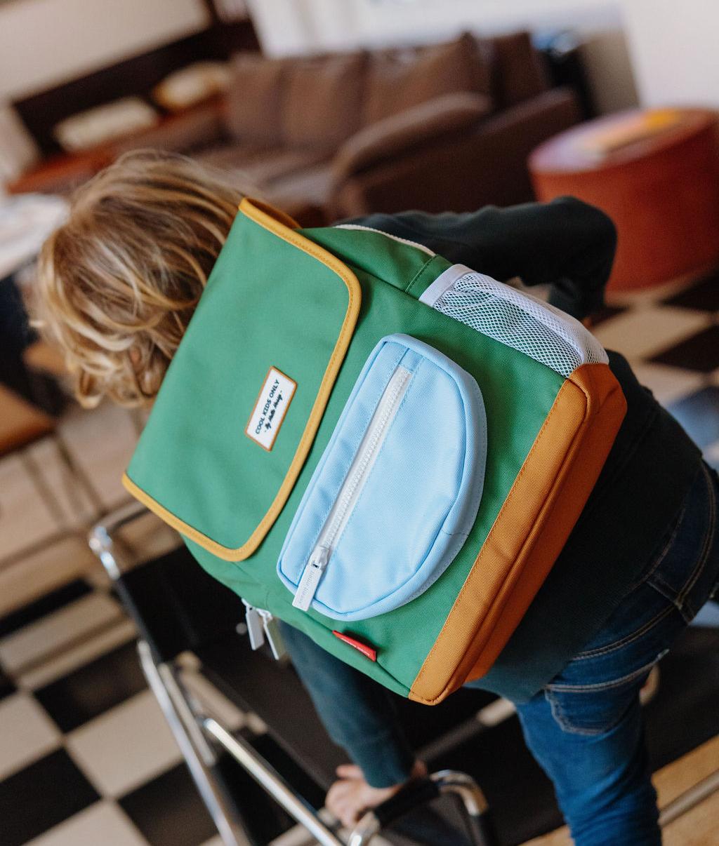 Rugzak kind groen lichtblauw vak Hello Hossy