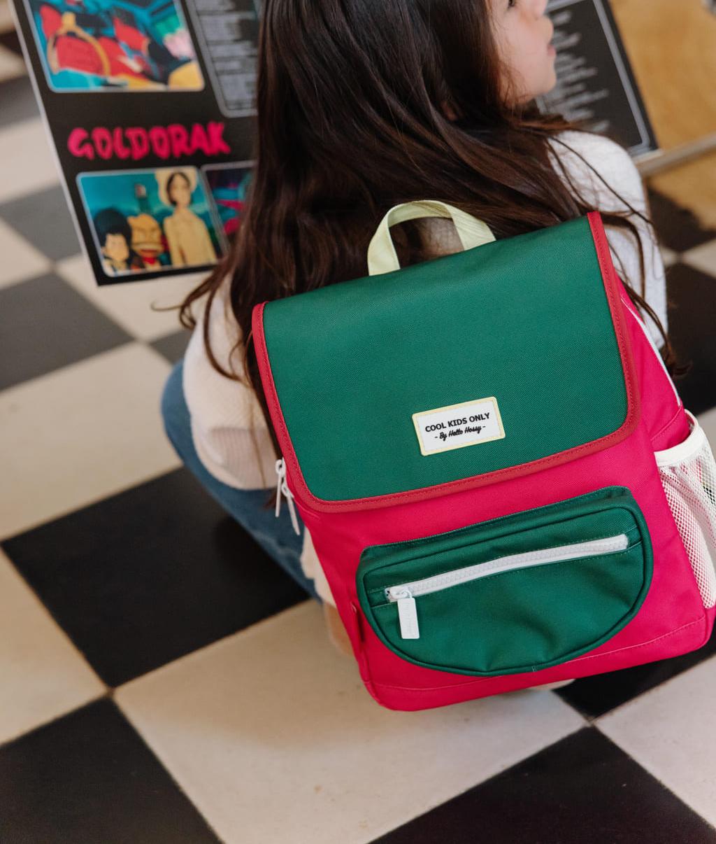 Rugzak kind framboise groen voorvak Hello Hossy