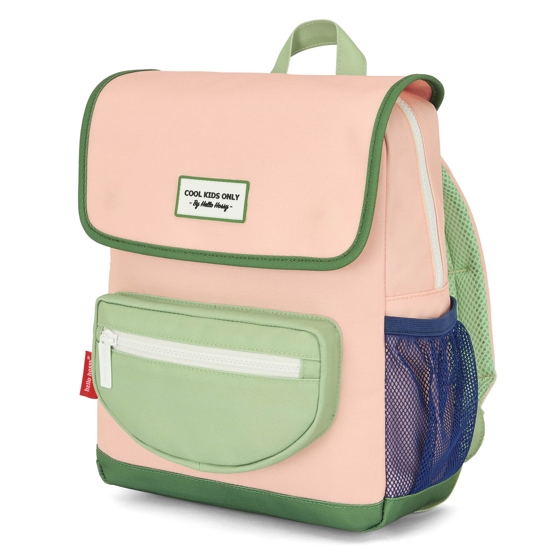 Rugzak kind roze groen voorvak Hello Hossy