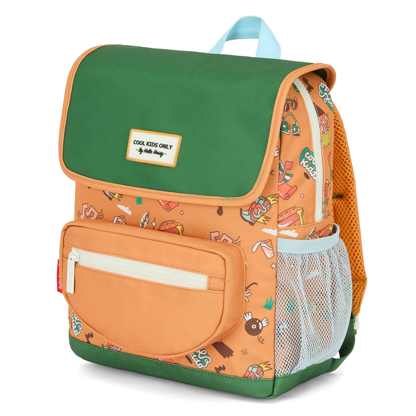 Rugzak kind bruin muziek motief Patch Hello Hossy