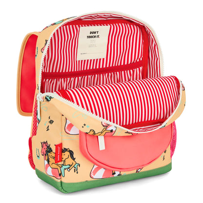 Sac à dos enfant jaune rose motif licorne doublure rayures Hello Hossy