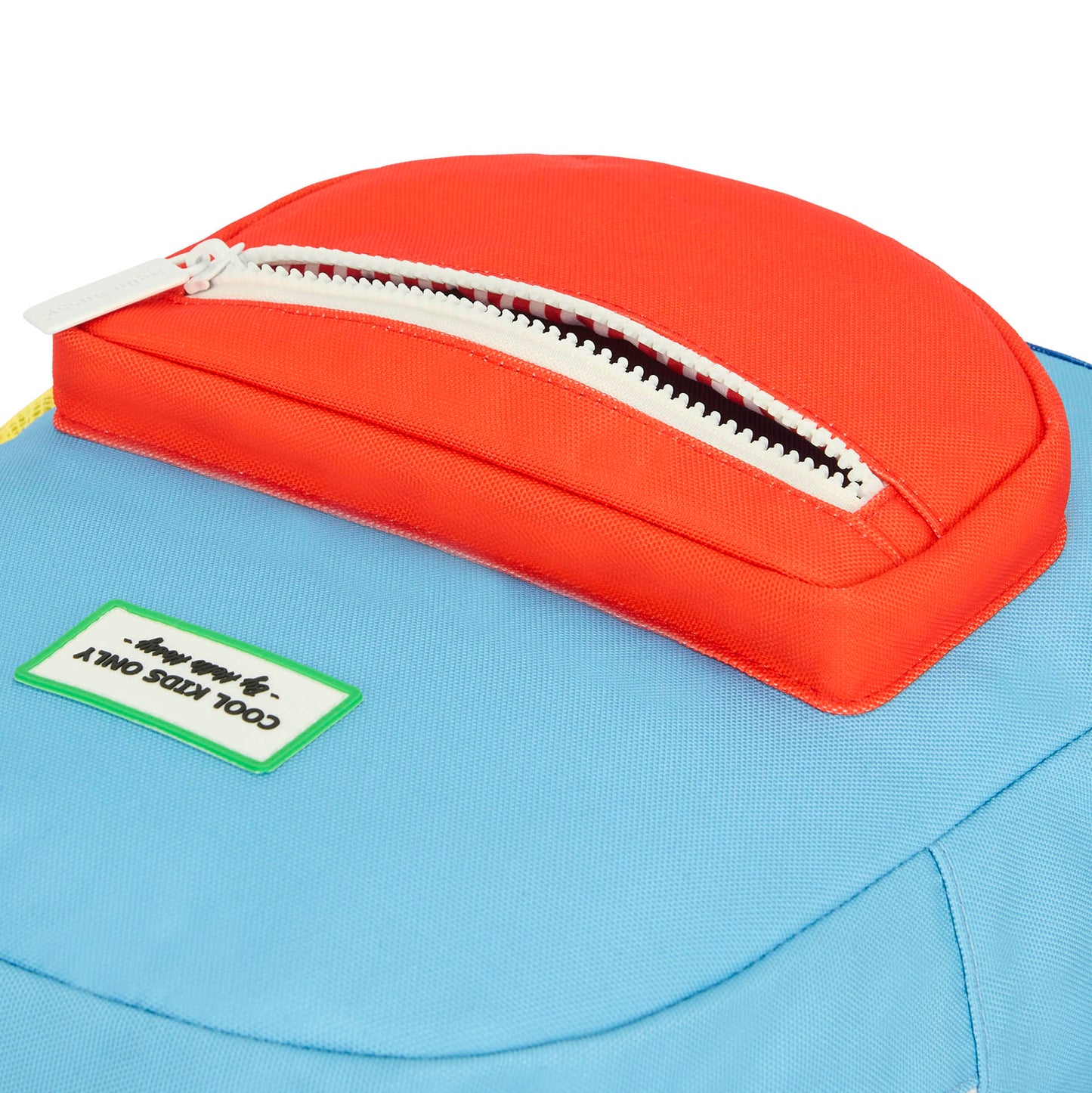 Kinderrugzak blauw rood ritshoekje Hello Hossy