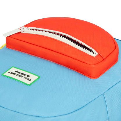 Kinderrugzak blauw rood ritshoekje Hello Hossy