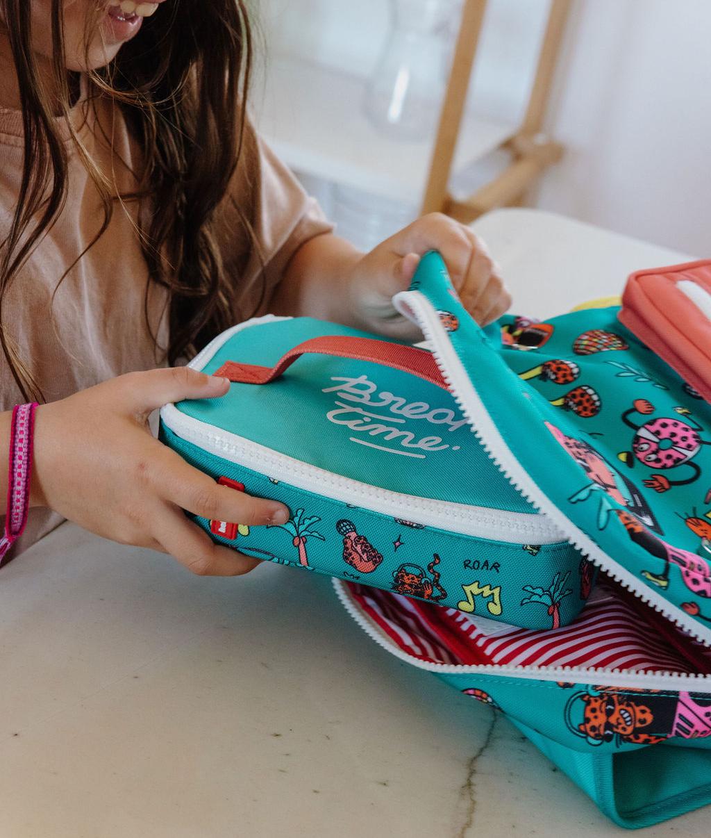 Sac goûter enfant vert imprimé animaux zèbres Hello Hossy