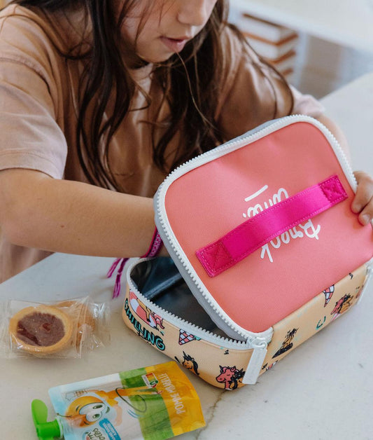 Snackzakje kind geel roze eenhoorn motief Hello Hossy