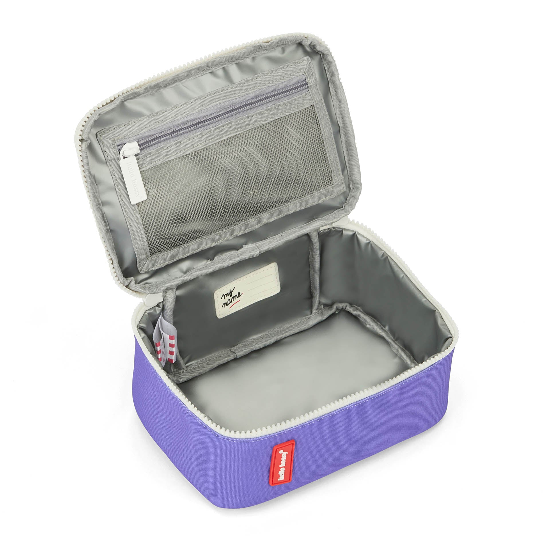 Sac repas enfant violet intérieur gris compartiments Hello Hossy