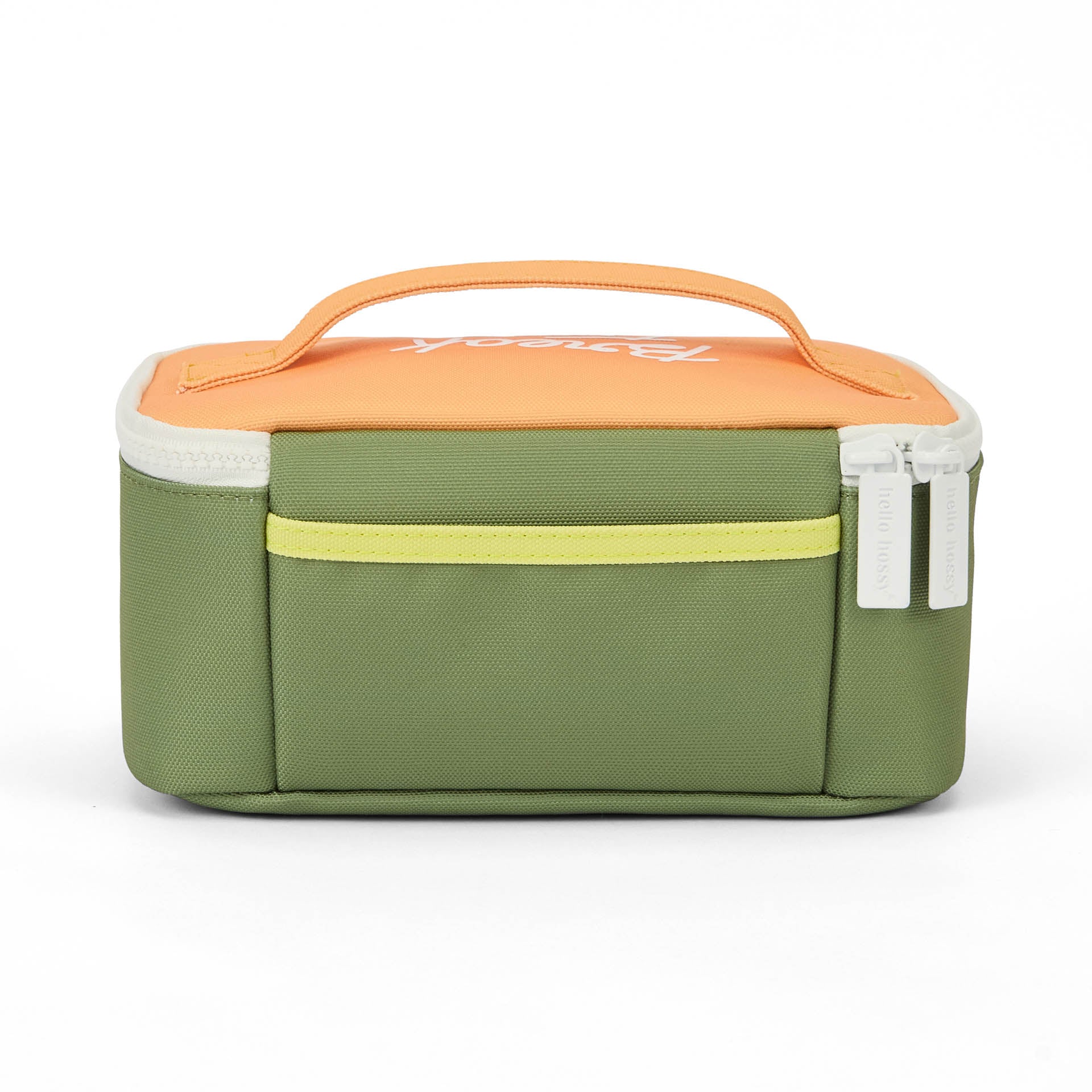 Sac repas enfant vert orange poignée zippé Hello Hossy
