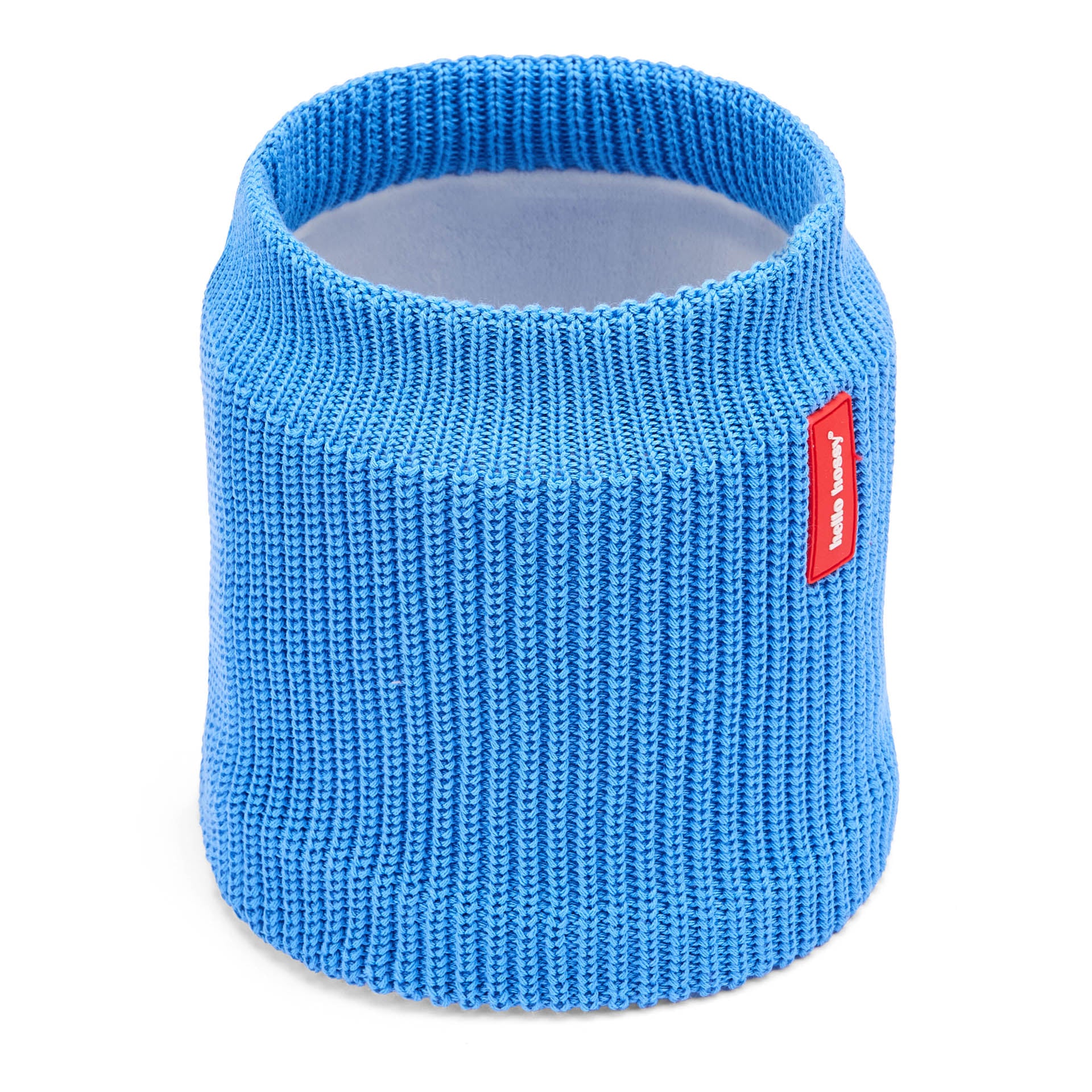 Snood kind blauw gebreid interieur fleece rood label Hello Hossy