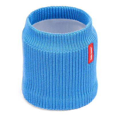 Snood kind blauw gebreid interieur fleece rood label Hello Hossy