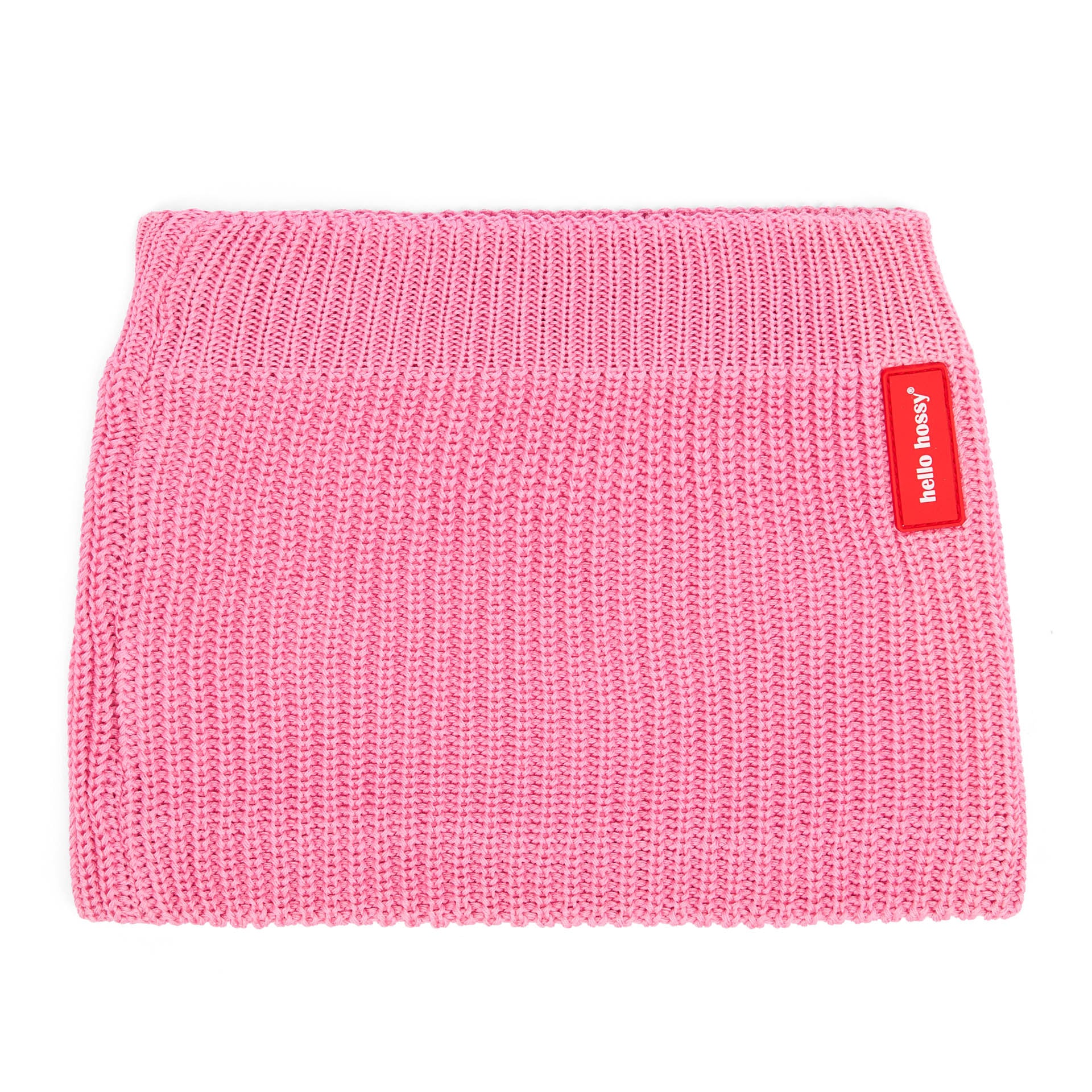 Kinder Snood roze geribd gebreid label rood Hello Hossy