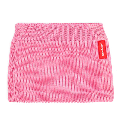 Kinder Snood roze geribd gebreid label rood Hello Hossy