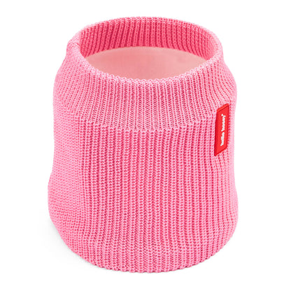 Snood kind roze ribgebreide stof fleece voering Hello Hossy