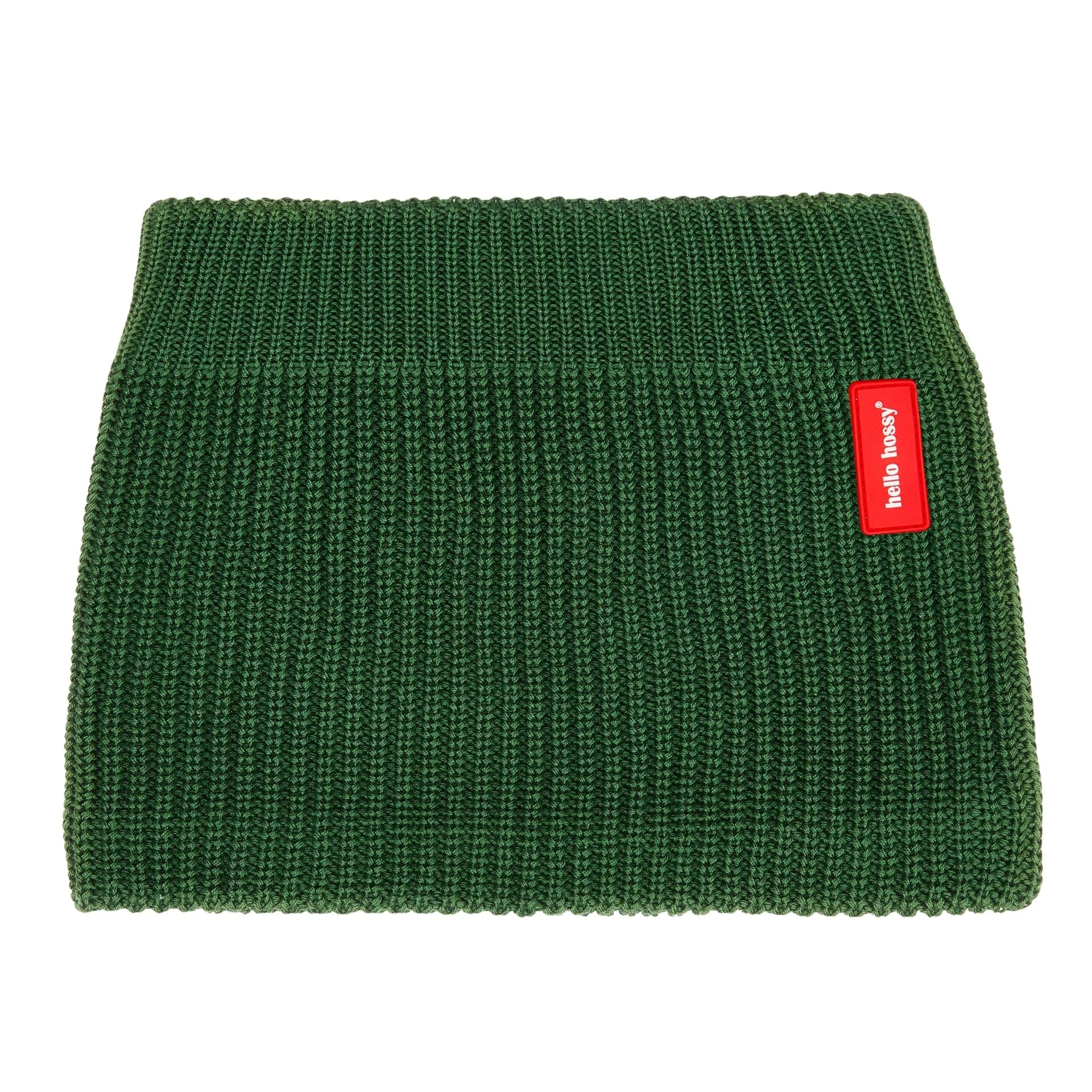 Snood kind groen geribbelde maille etiket Hello Hossy